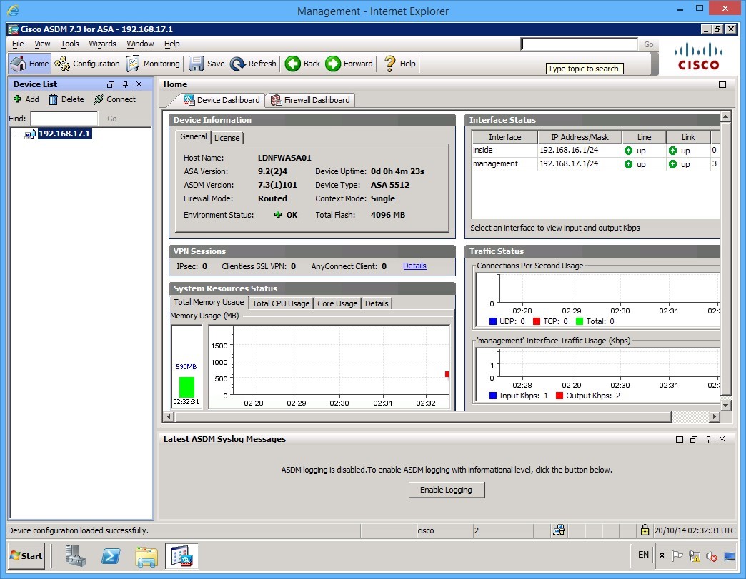 Figure 1.3 Cisco ASDM